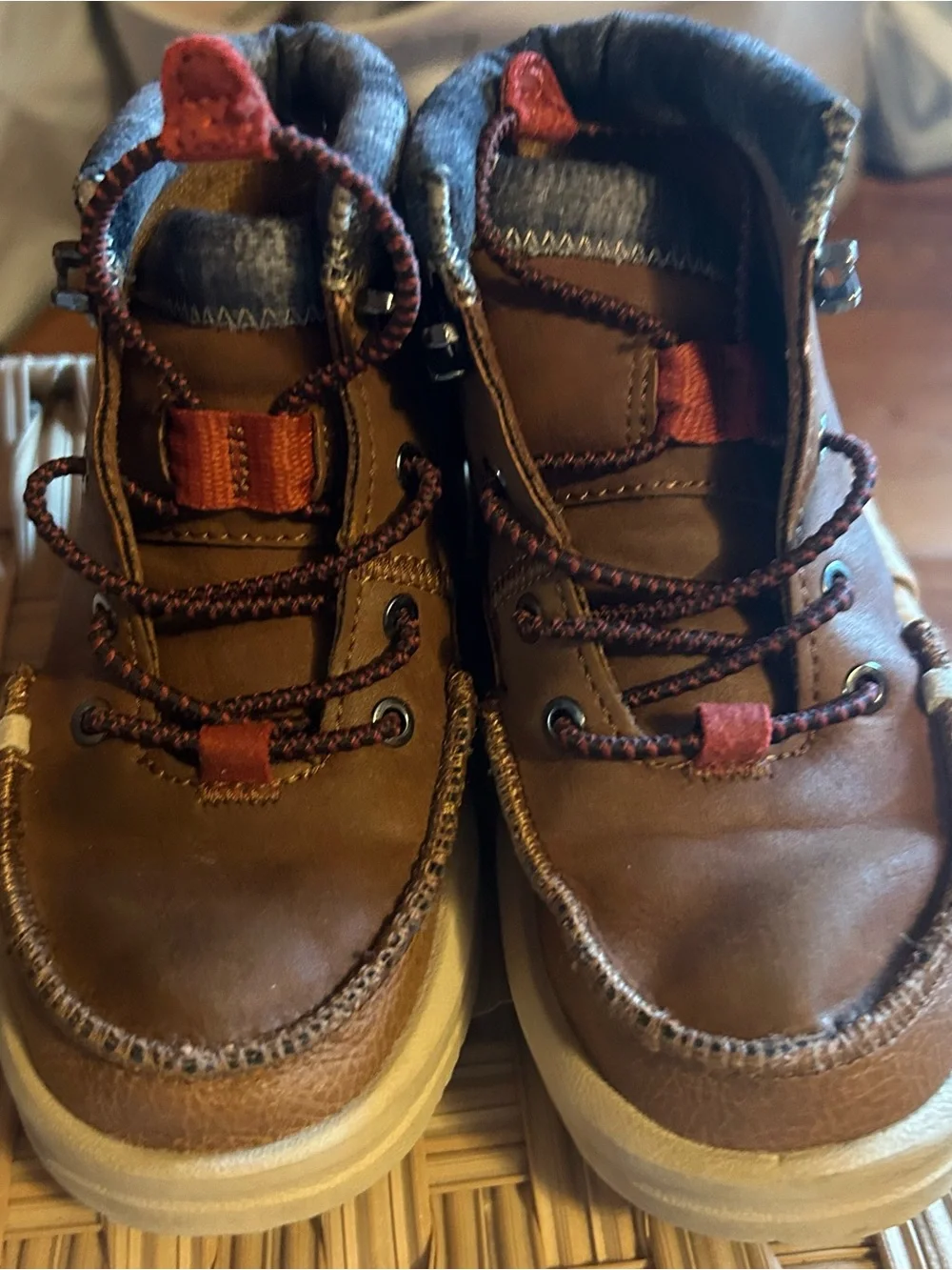 Hey Dude Brown and Rust Casual Lace-Up Shoes